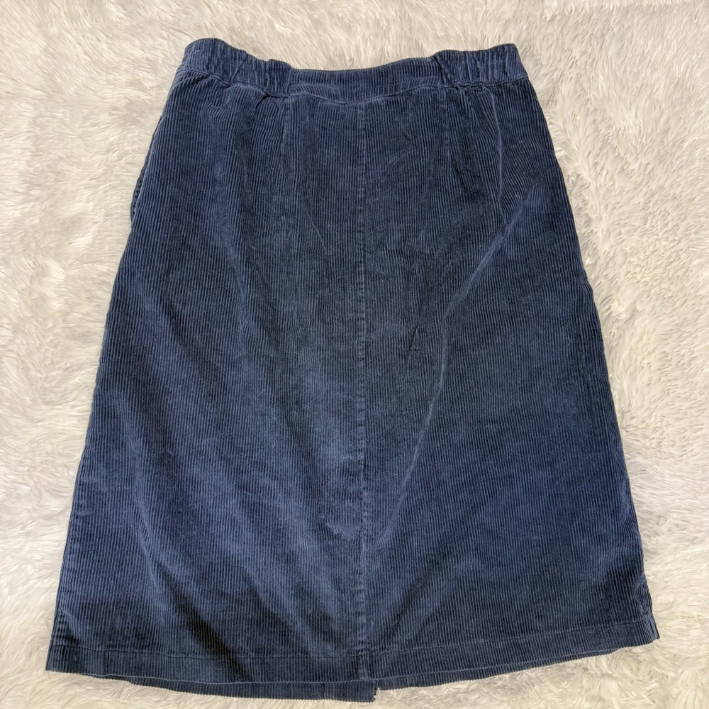 The Vermont Country Store Cotton Corduroy Skirt Womens L Button Front w Pockets - Picture 4 of 12